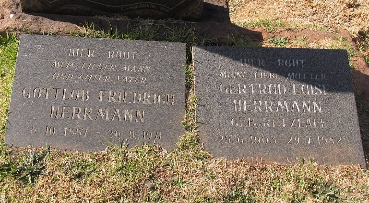 HERRMANN Gottlob Friedrich 1887-1971 &amp; Gertrud Luise RETZLAFF 1903-1982