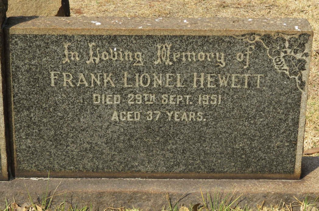 HEWETT Frank Lionel -1951