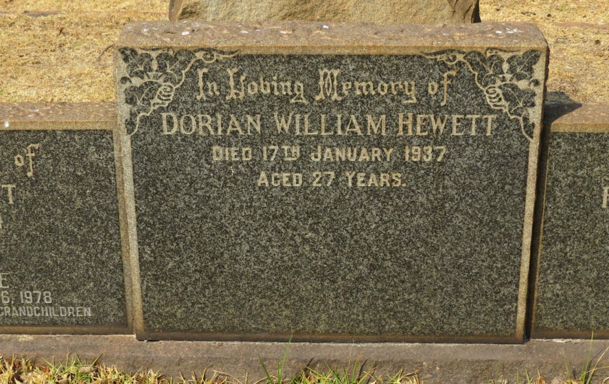 HEWETT Dorian William -1937