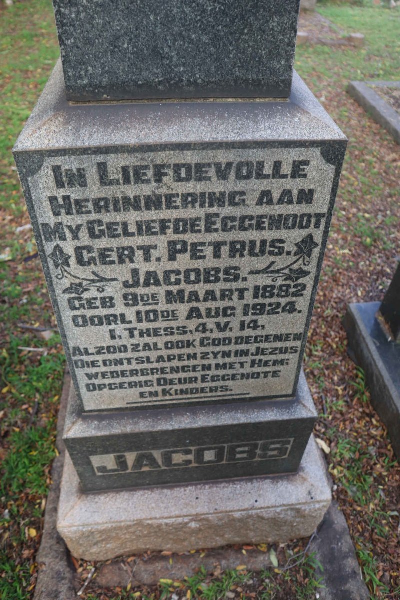 JACOBS Gert Petrus 1882-1924