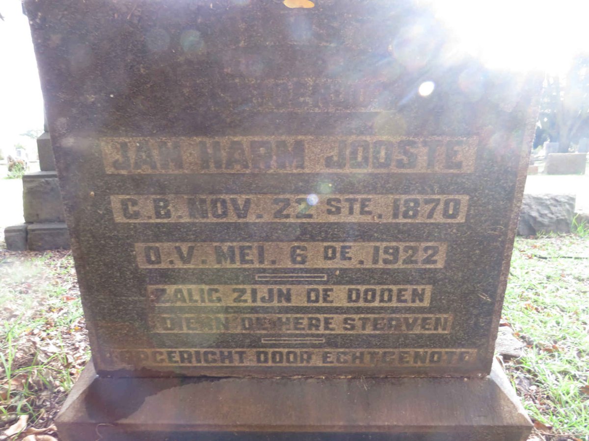 JOOSTE Jan Harm 1870-1922