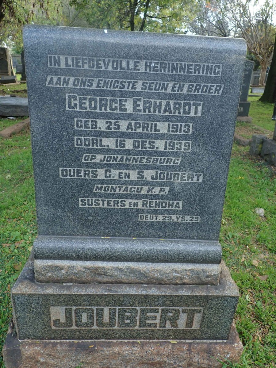 JOUBERT George Erhardt 1913-1939