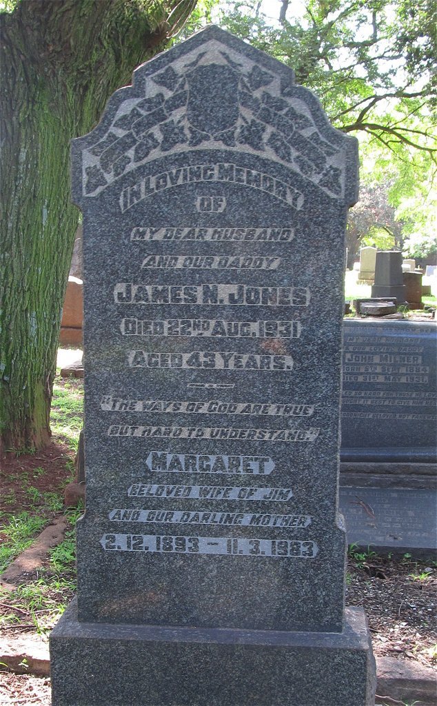 JONES James N. -1931 &amp; Margaret 1893-1983