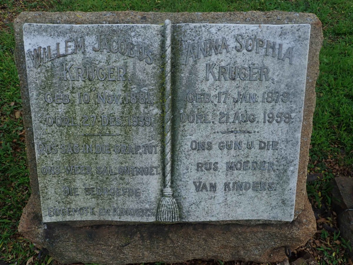 KRUGER Willem Jacobus 1881-1939 &amp; Anna Sophia 1879-1959