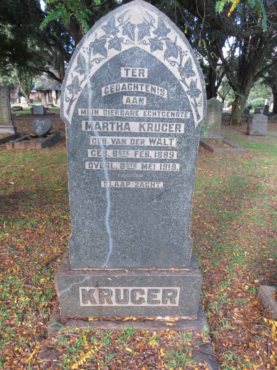 KRUGER Martha nee VAN DER WALT 1889-1919