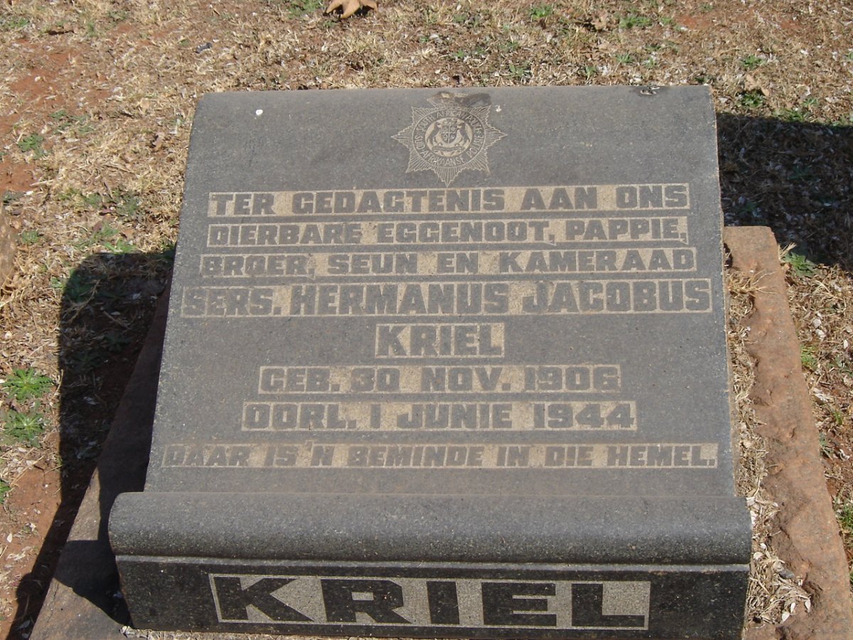 KRIEL Hermanus Jacobus 1906-1944
