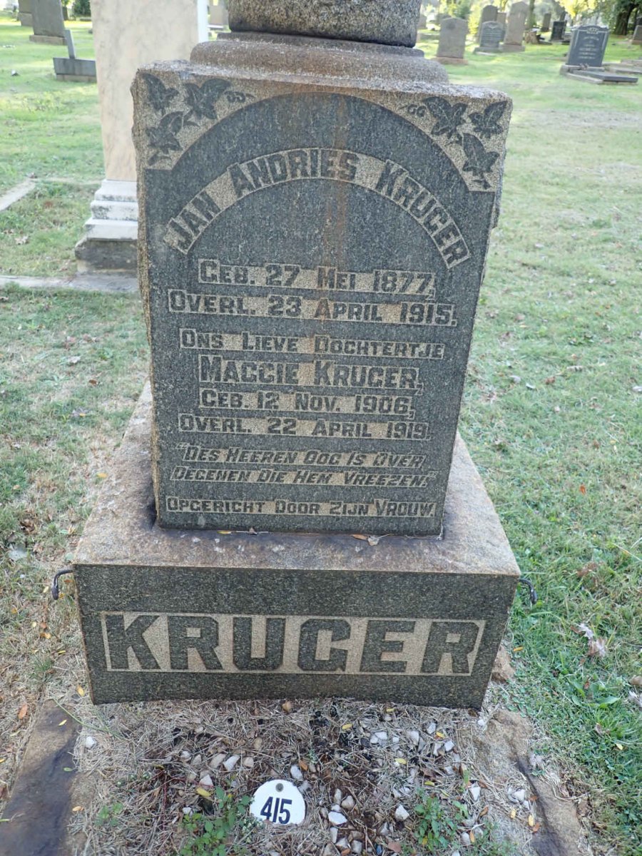 KRUGER Jan Andries 1877-1915 :: KRUGER Maggie 1906-1919