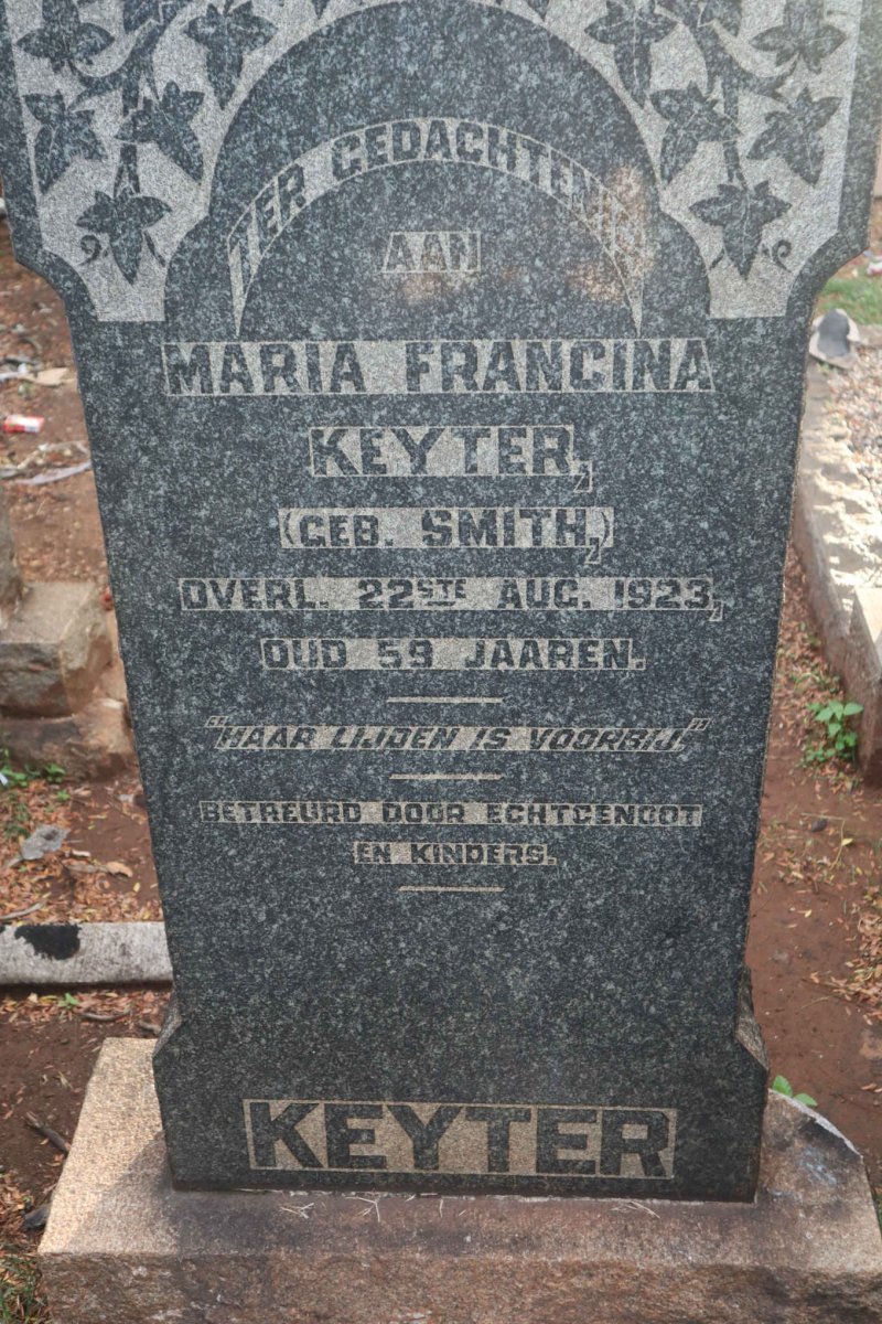 KEYTER Maria Francina nee SMITH -1923