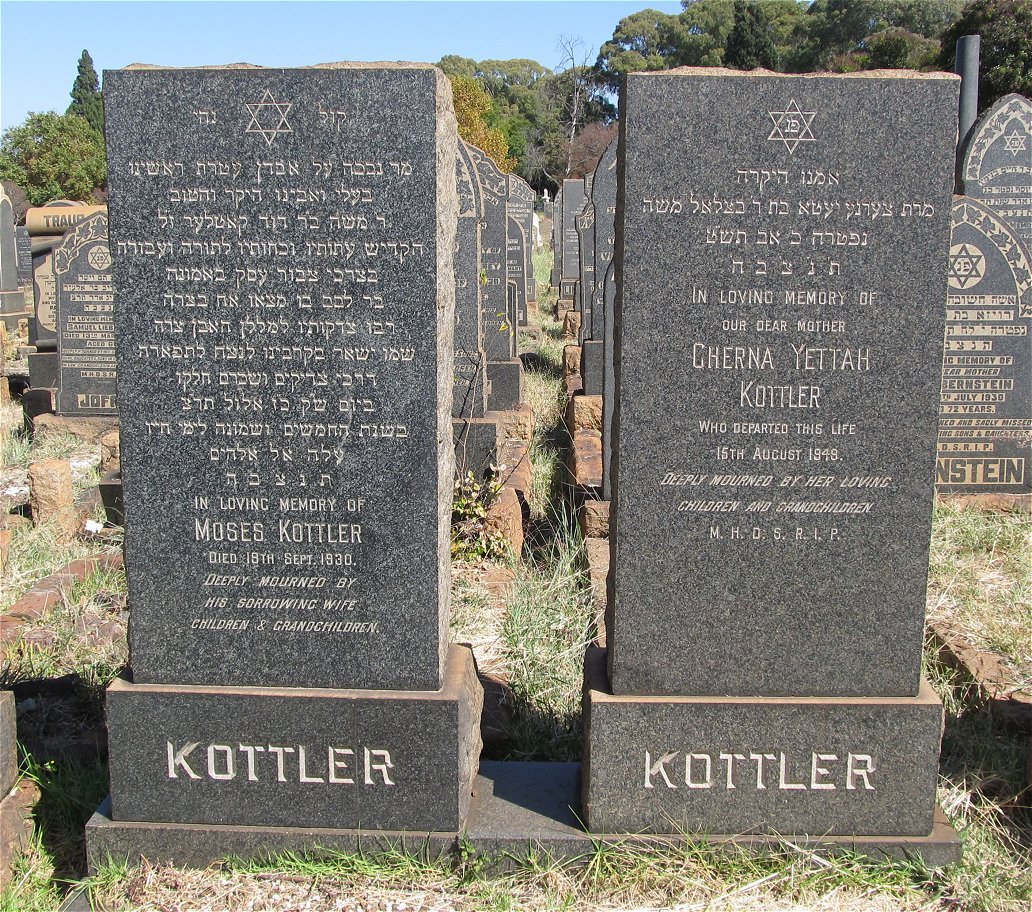 KOTTLER Moses -1930 &amp; Cherna Yettah -1948