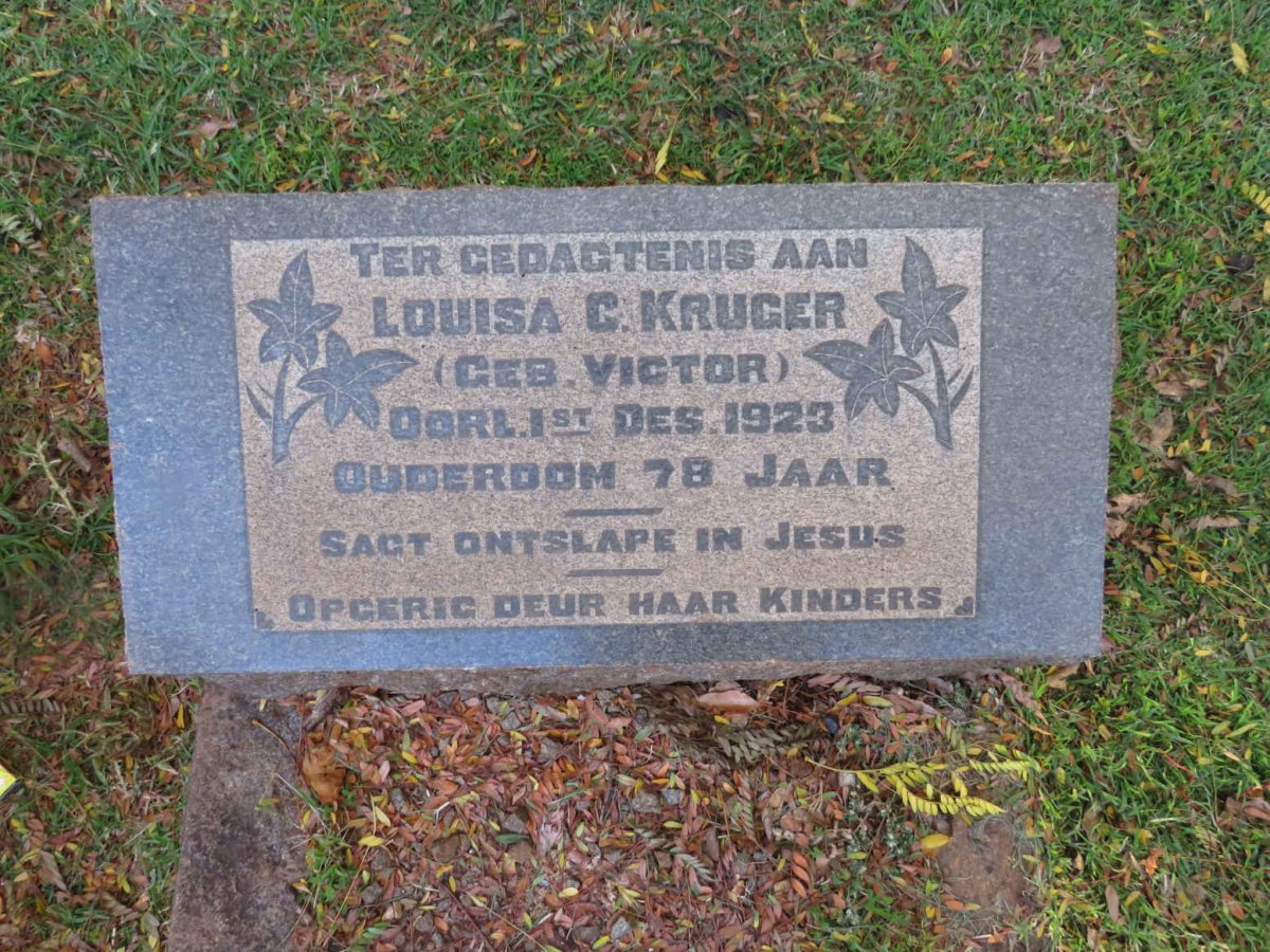 KRUGER Louisa C. nee VICTOR -1923