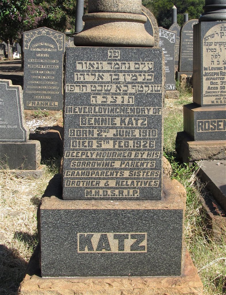 KATZ Bennie 1910-1926