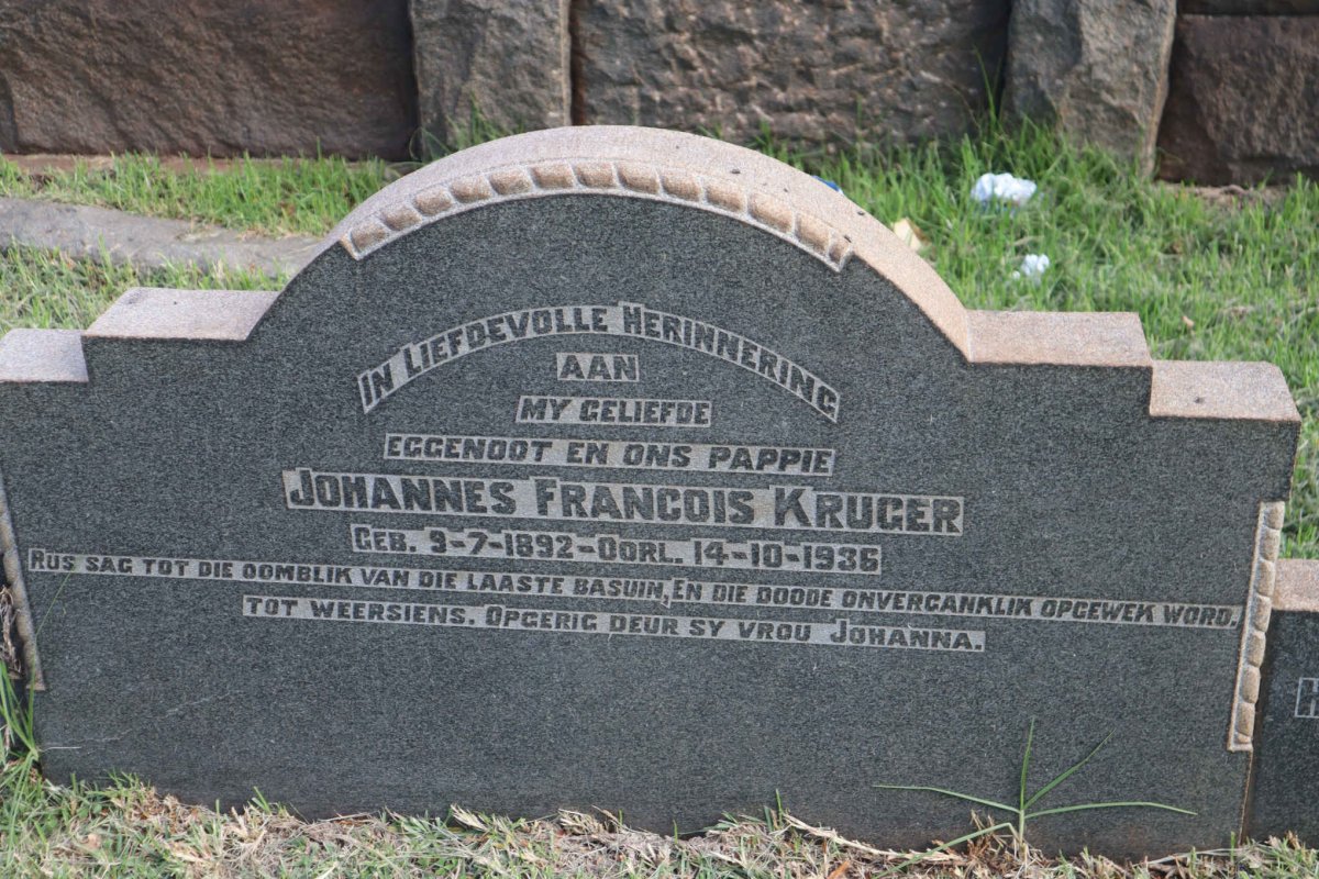 KRUGER Johannes Francois 1892-1936  &amp; Johanna Hermina 1897-1968 :: KRUGER Hendrina Fransina 1917-1989