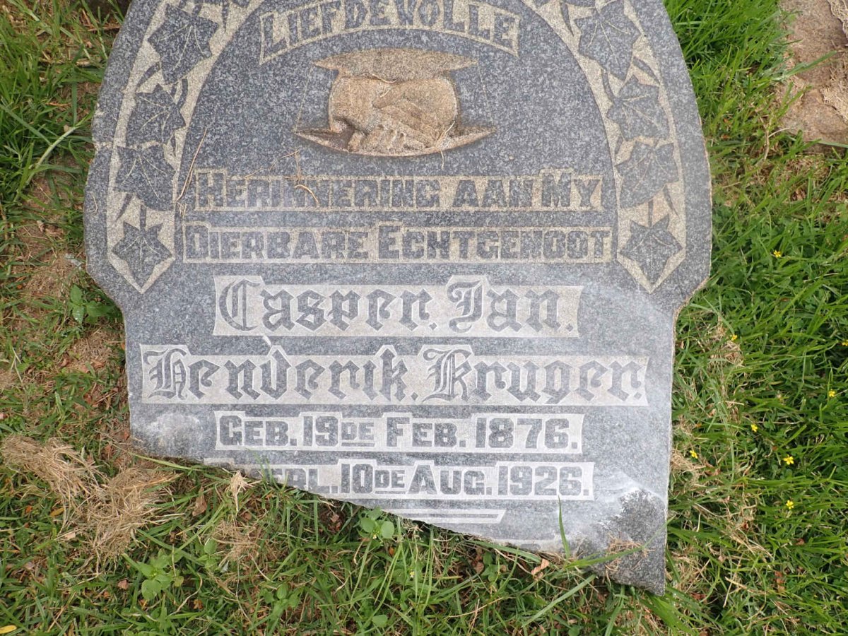 KRUGER Casper Jan Henderik 1876-1926 &amp; Martha MOSES 1875-1970