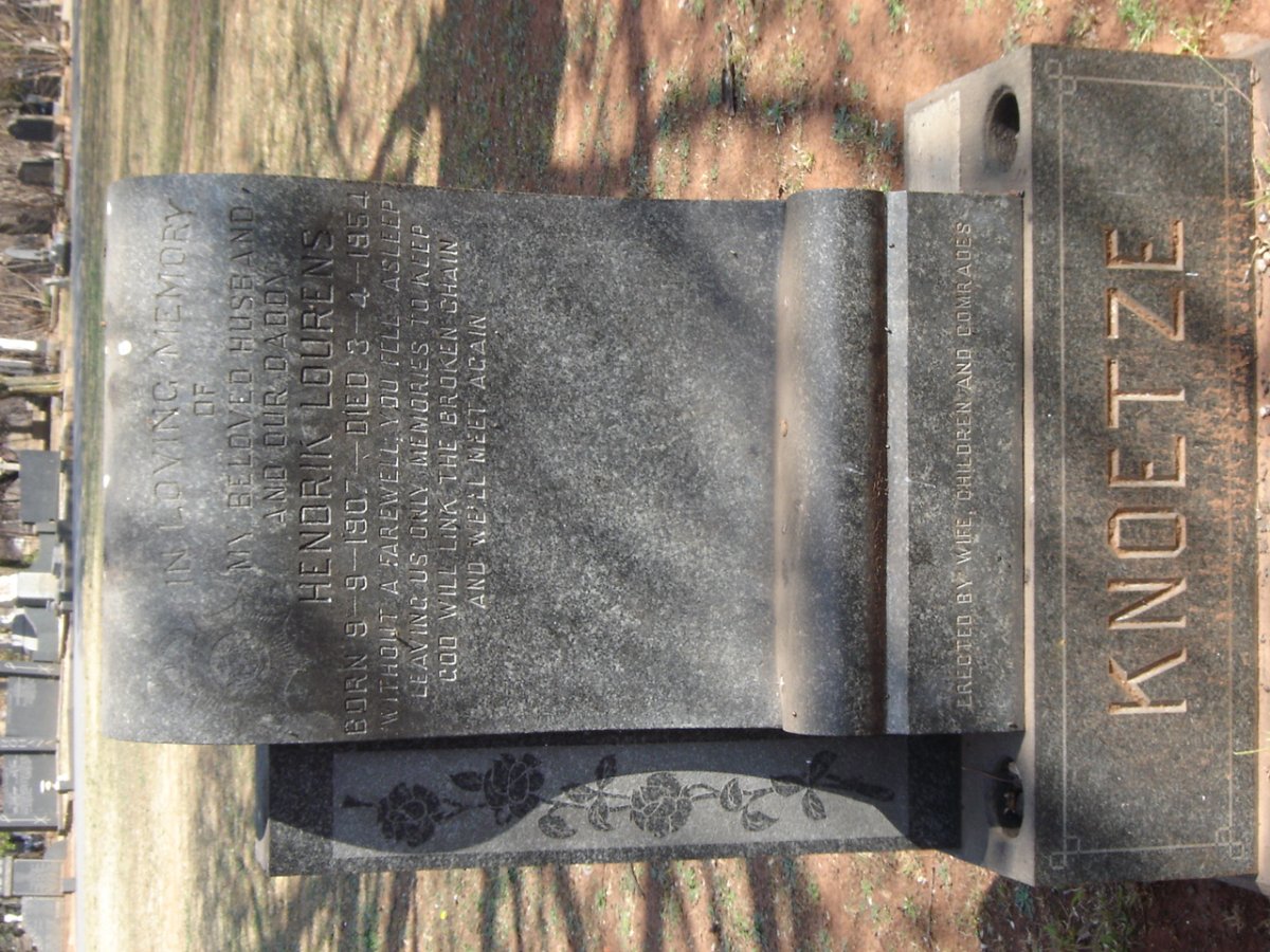 KNOETZE Hendrik Lourens 1907-1954