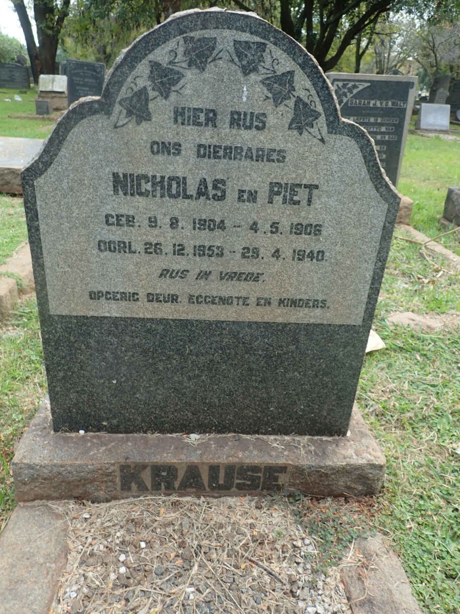 KRAUSE Nicholas 1904-1953 :: KRAUSE Piet 1906-1940