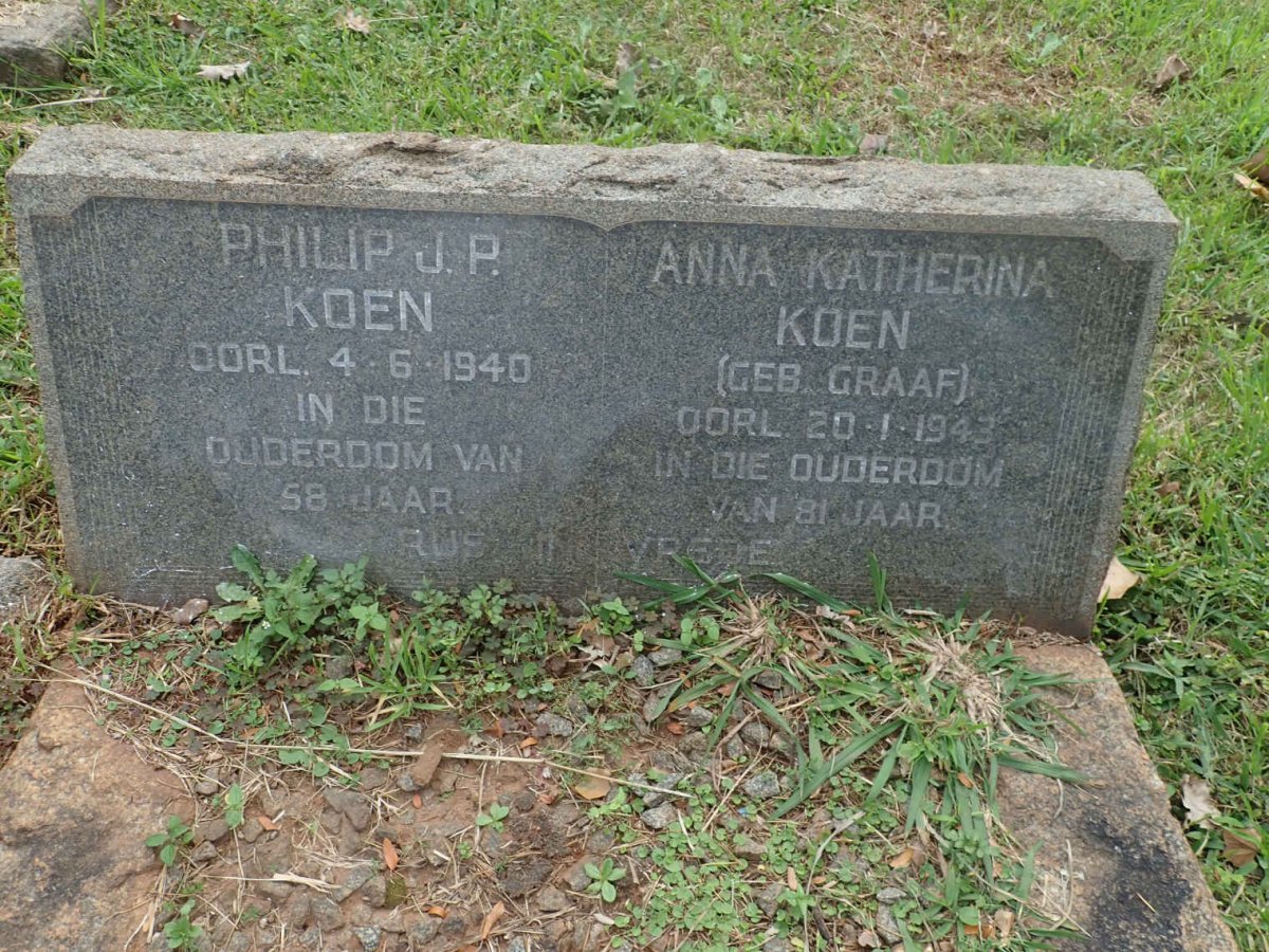 KOEN Philip J.P. -1940 &amp; Anna Katherina GRAAF -1943