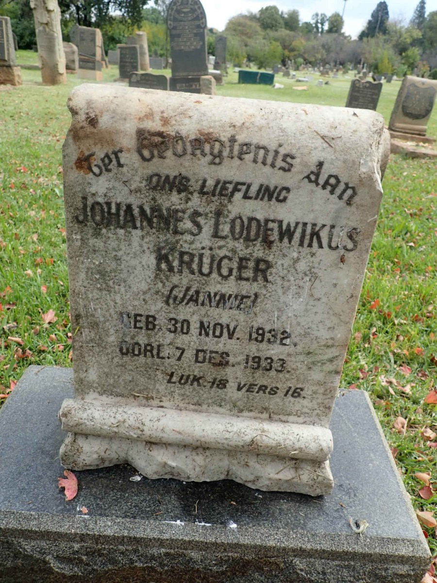 KRUGER Johannes Lodewikus 1932-1933