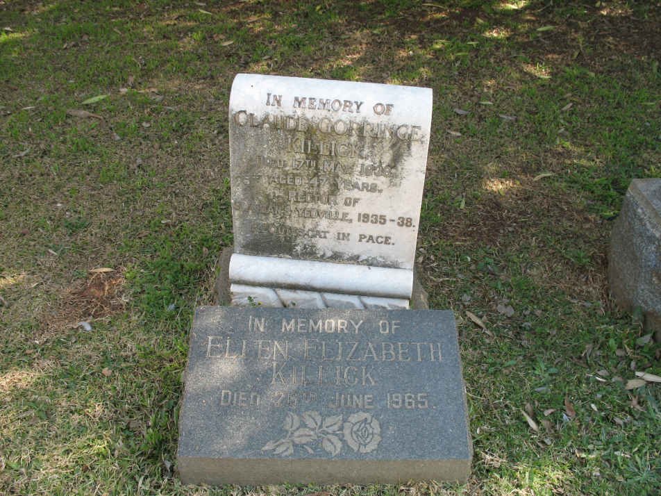 KILLICK Claude Gorringe -1938 &amp; Ellen Elizabeth -1965
