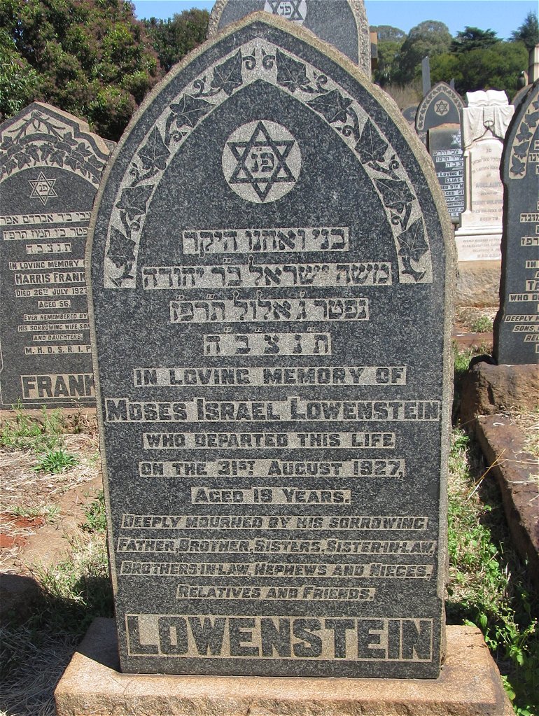 LOWENSTEIN Moses Israel -1927