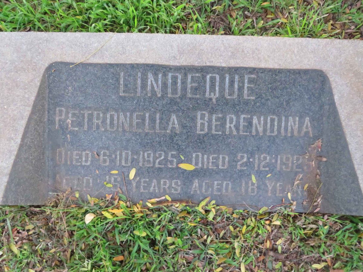 LINDEQUE Petronella -1925 :: LINDEQUE Berendina -1925