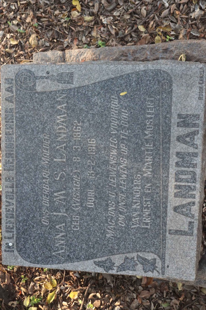 LANDMAN Anna J.M.S. nee VISAGIE 1862-1916