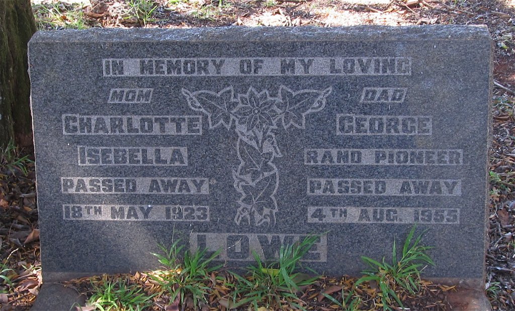 LOWE George -1955 &amp; Charlotte Isabella -1923