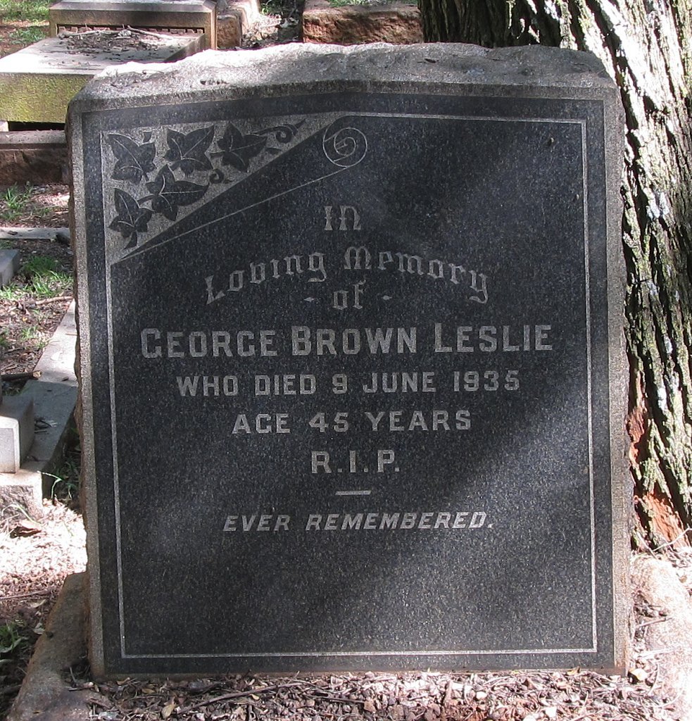 LESLIE George Brown -1935