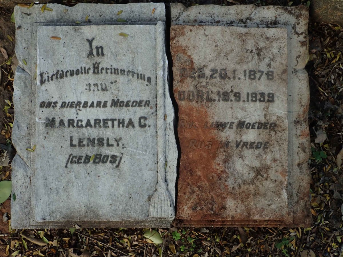 LENSLY Margaretha C. nee BOS 1878-1939