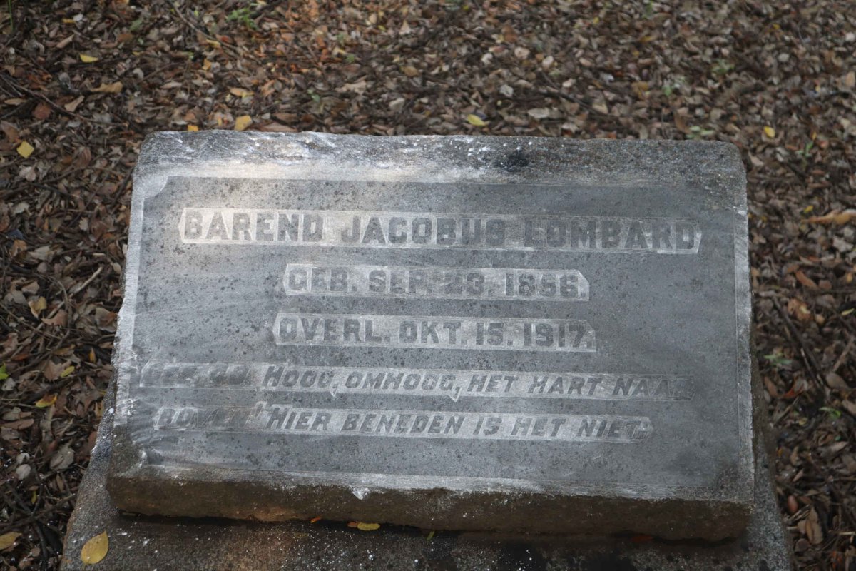 LOMBARD Barend Jacobus 1856-1917 &amp; Susanna Louisa 1875-1948