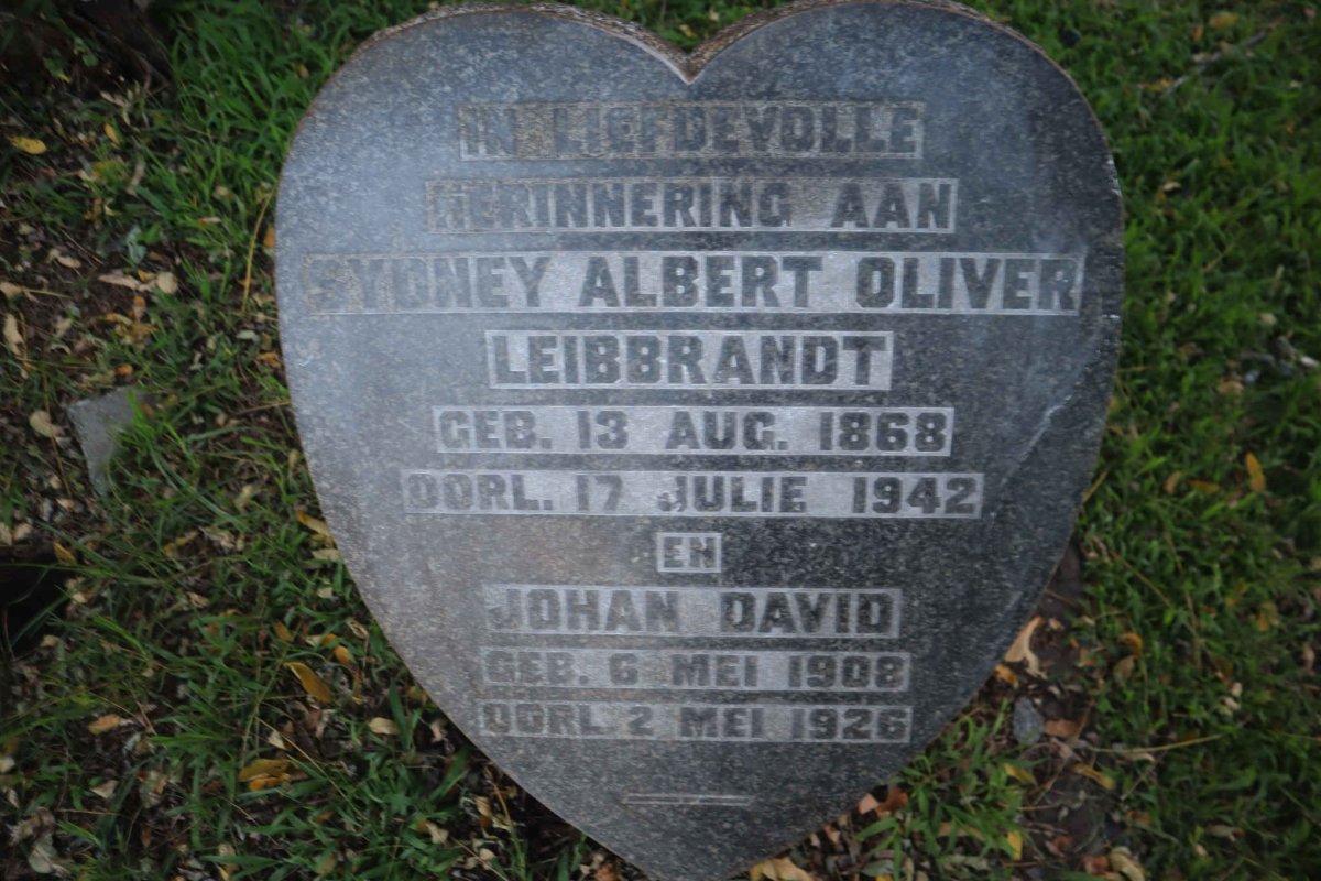 LEIBBRANDT Sydney Albert Oliver 1868-1942 :: LEIBBRANDT Johan David 1908-1926