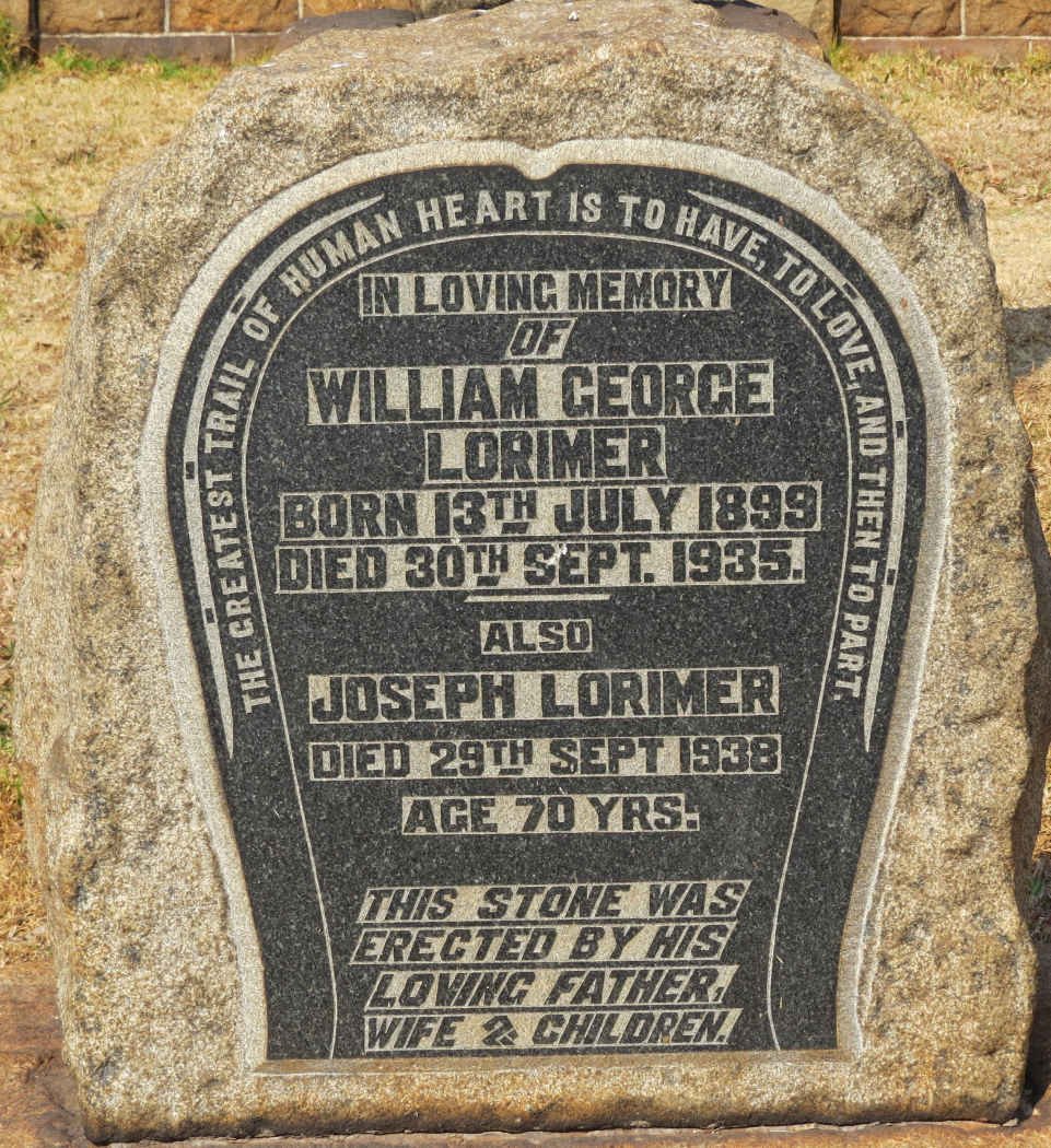 LORIMER William George 1899-1935 :: LORIMER Joseph -1938