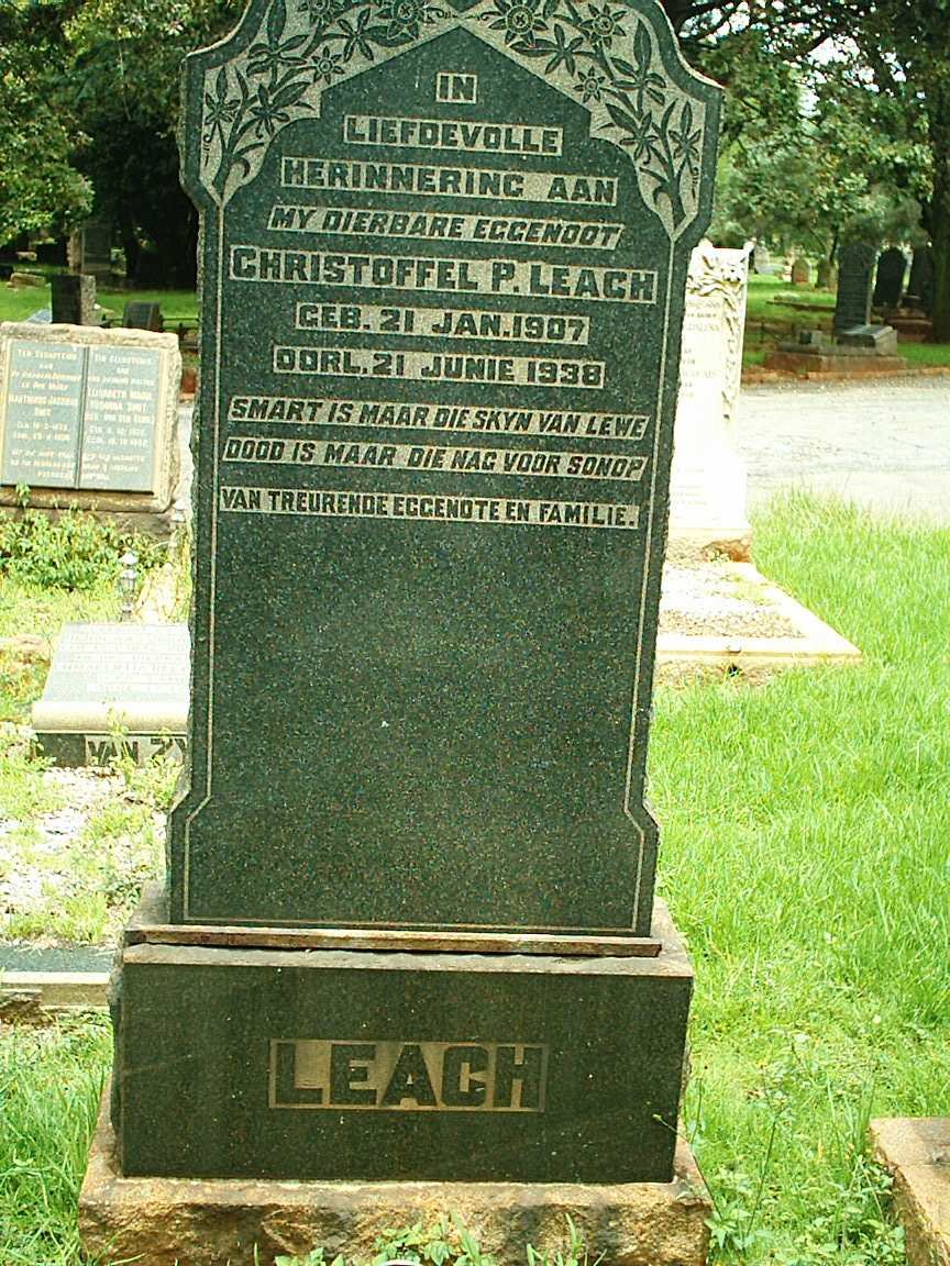 LEACH Christoffel P. 1907-1938