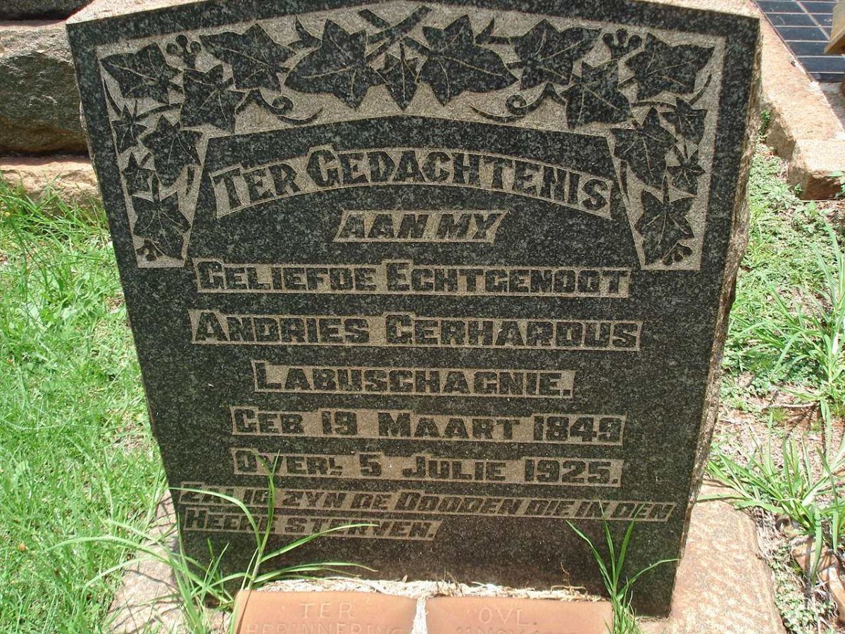 LABUSCHAGNIE Andries Gerhardus 1849-1925