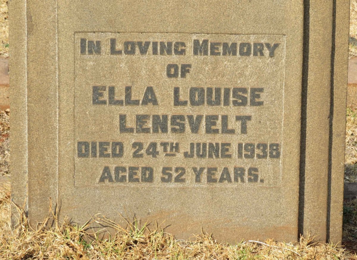 LENSVELT Ella Louise -1938