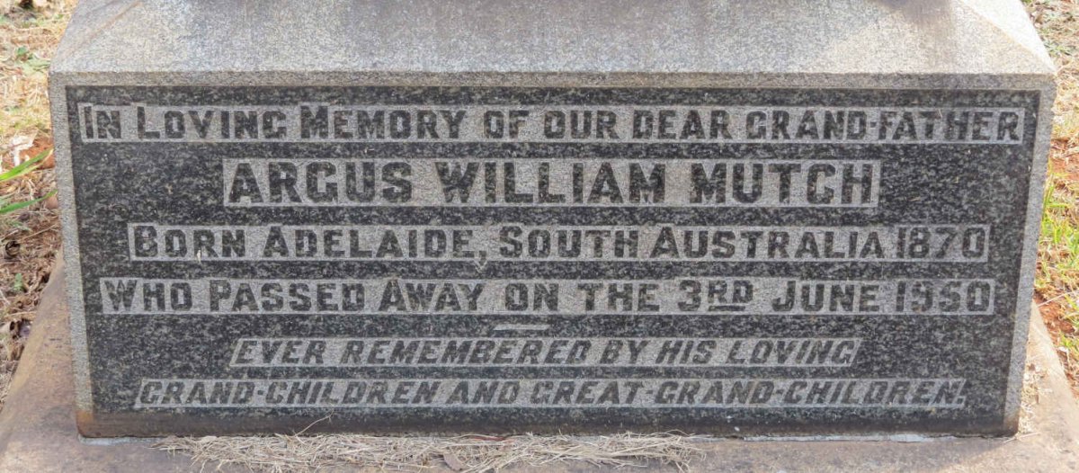 MUTCH Argus William 1870-1950