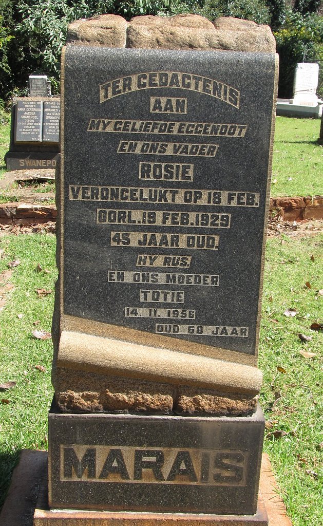 MARAIS Rosie -1929 &amp; Totie -1956