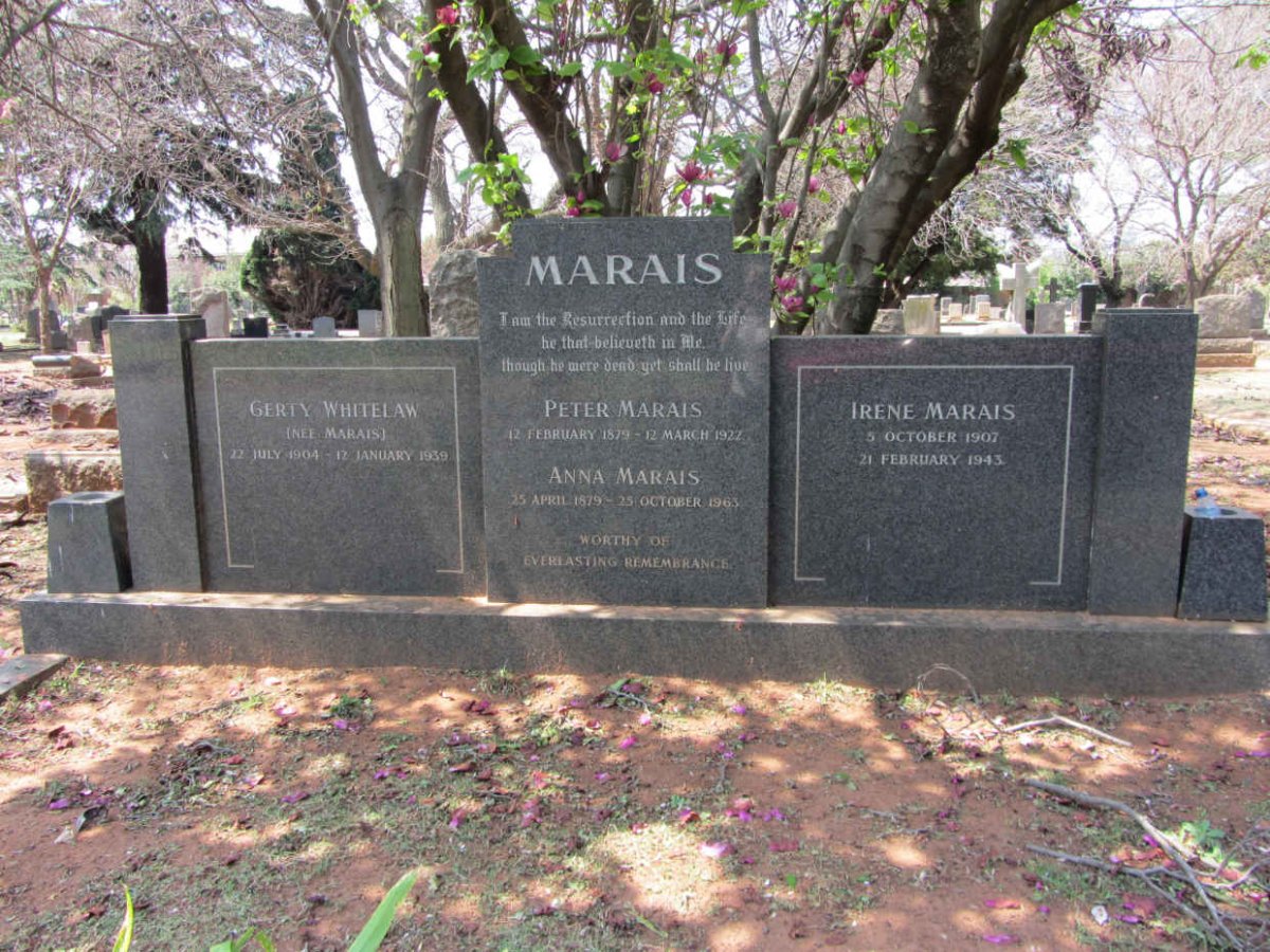 MARAIS Peter 1879-1922 &amp; Anna 1879-1963