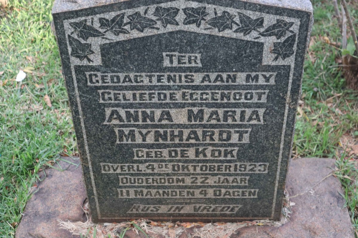 MYNHARDT Anna Maria nee DE KOK -1923