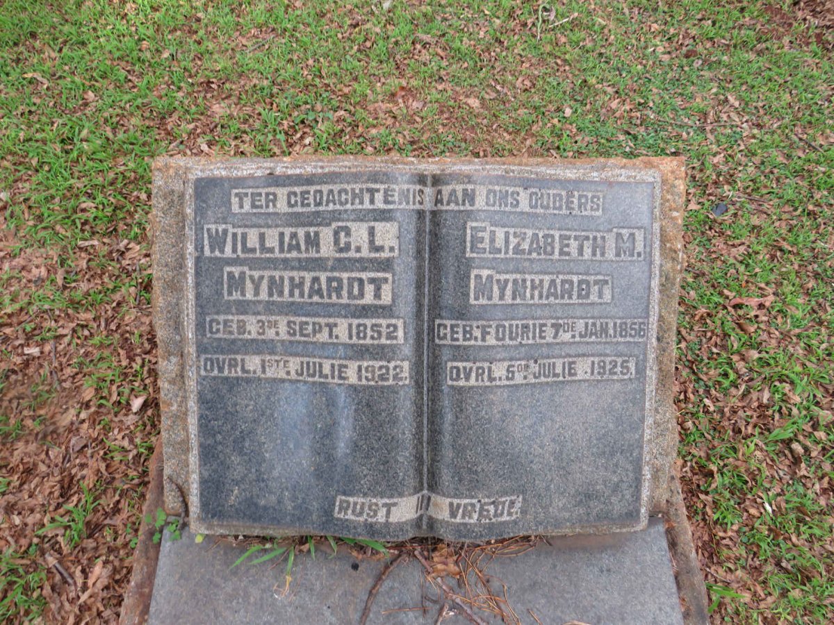 MYNHARDT William C.L. 1852-1922 &amp; Elizabeth M. FOURIE 1856-1925