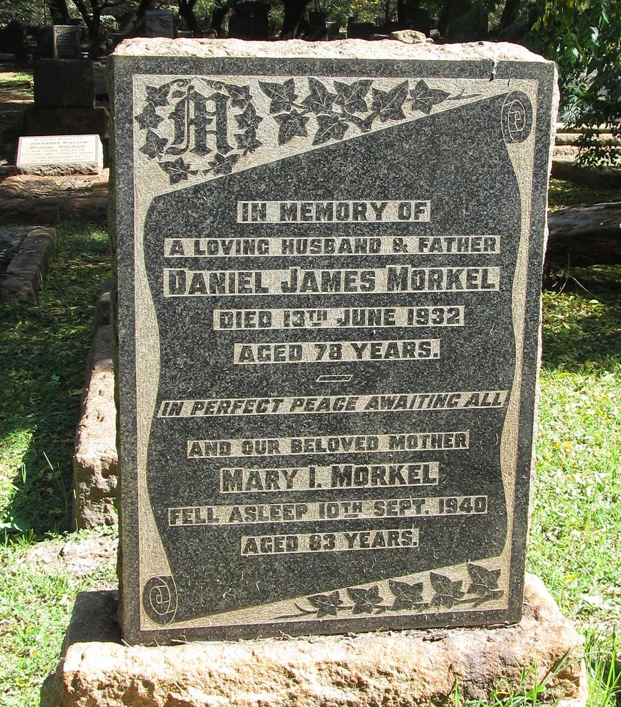 MORKEL Daniel James -1932 &amp; Mary I. -1940