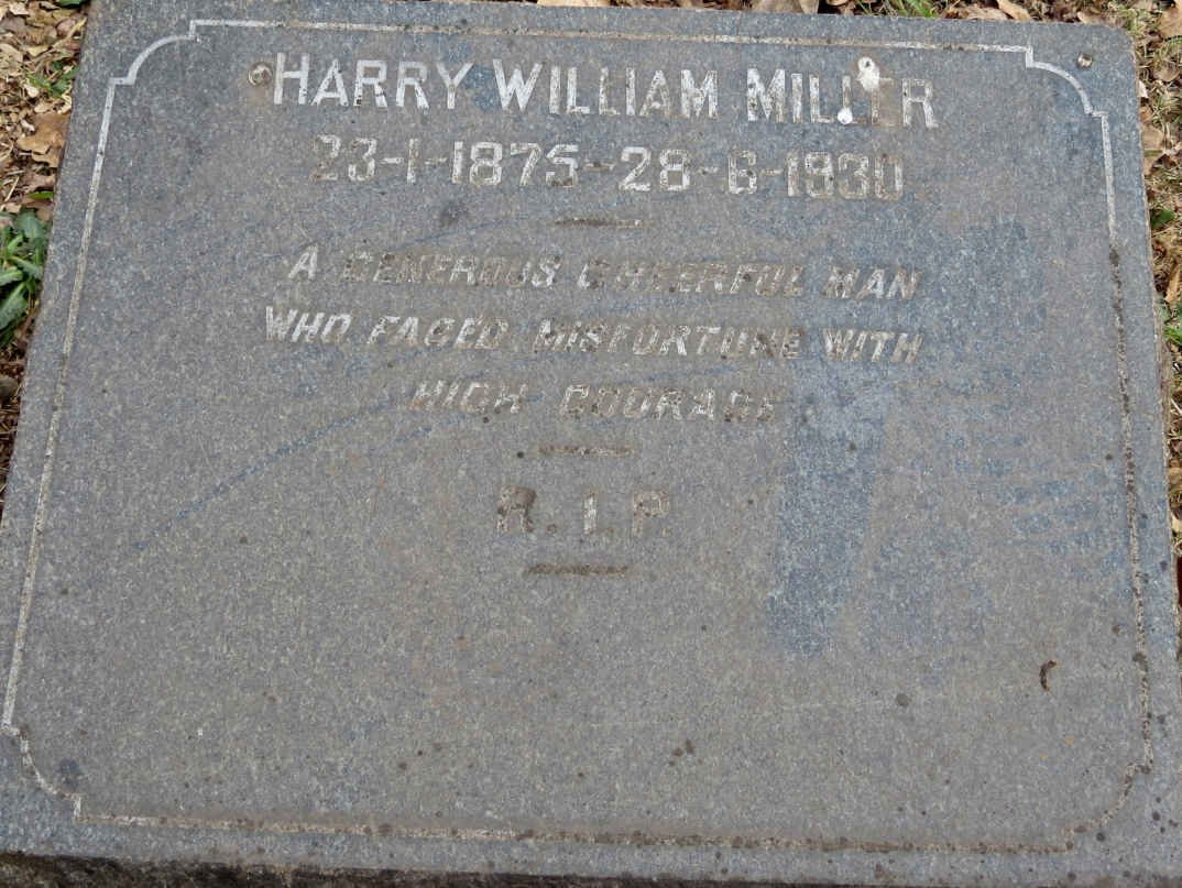 MILLER Harry William 1875-1930