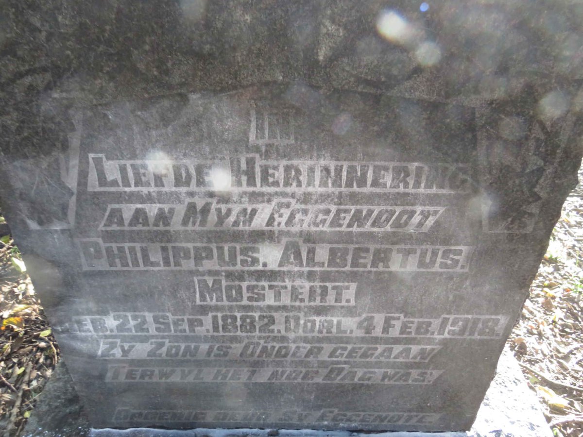 MOSTERT Philippus Albertus 1882-1918