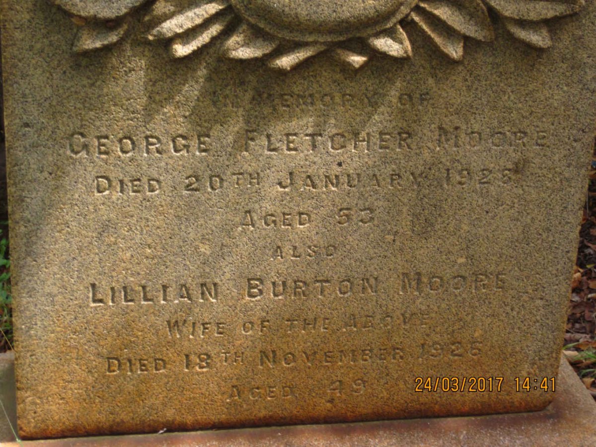 MOORE George Fletcher -1928 &amp; Lillian Burton -1926