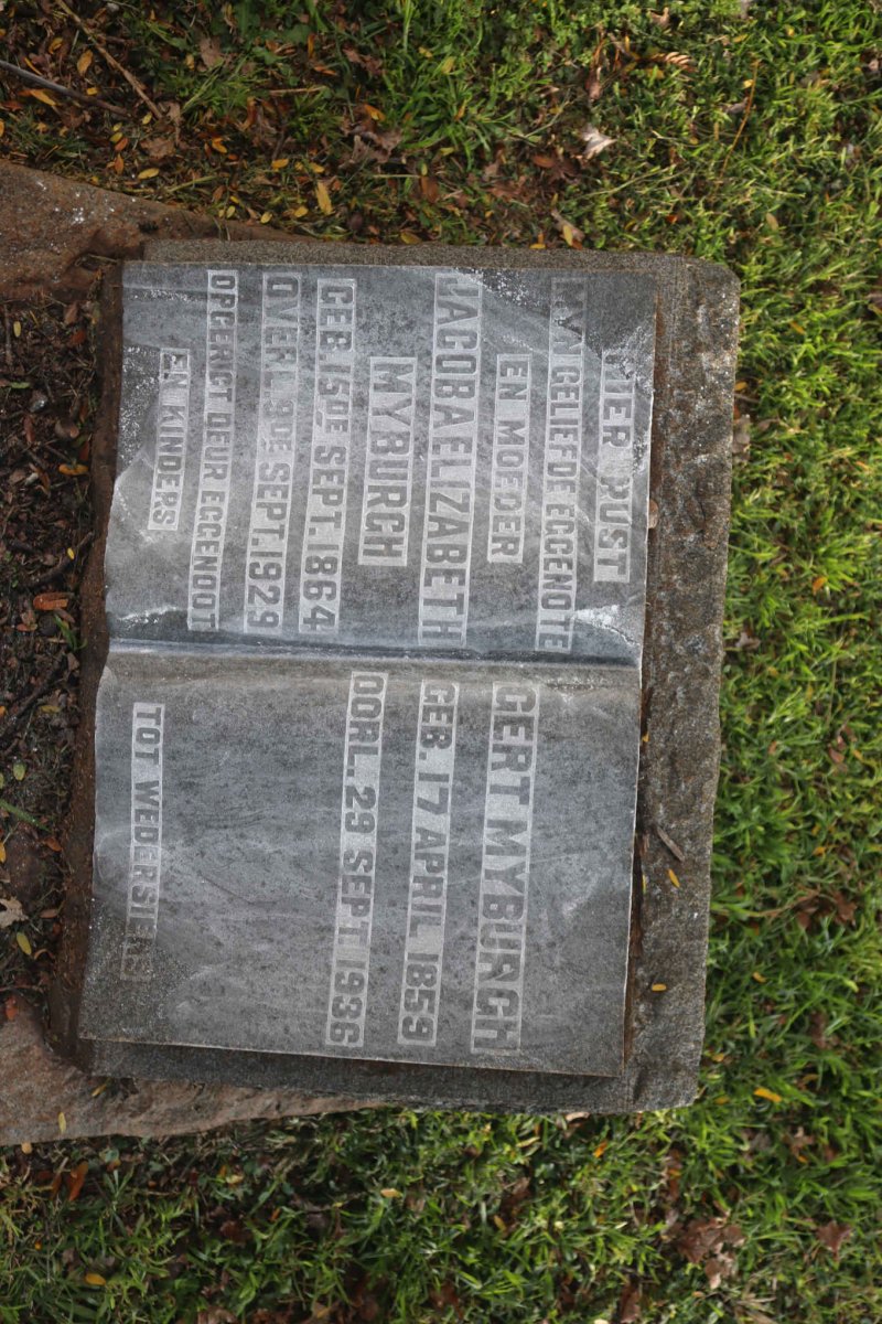 MYBURGH Gert 1859-1936 &amp; Jacoba Elizabeth 1864-1929