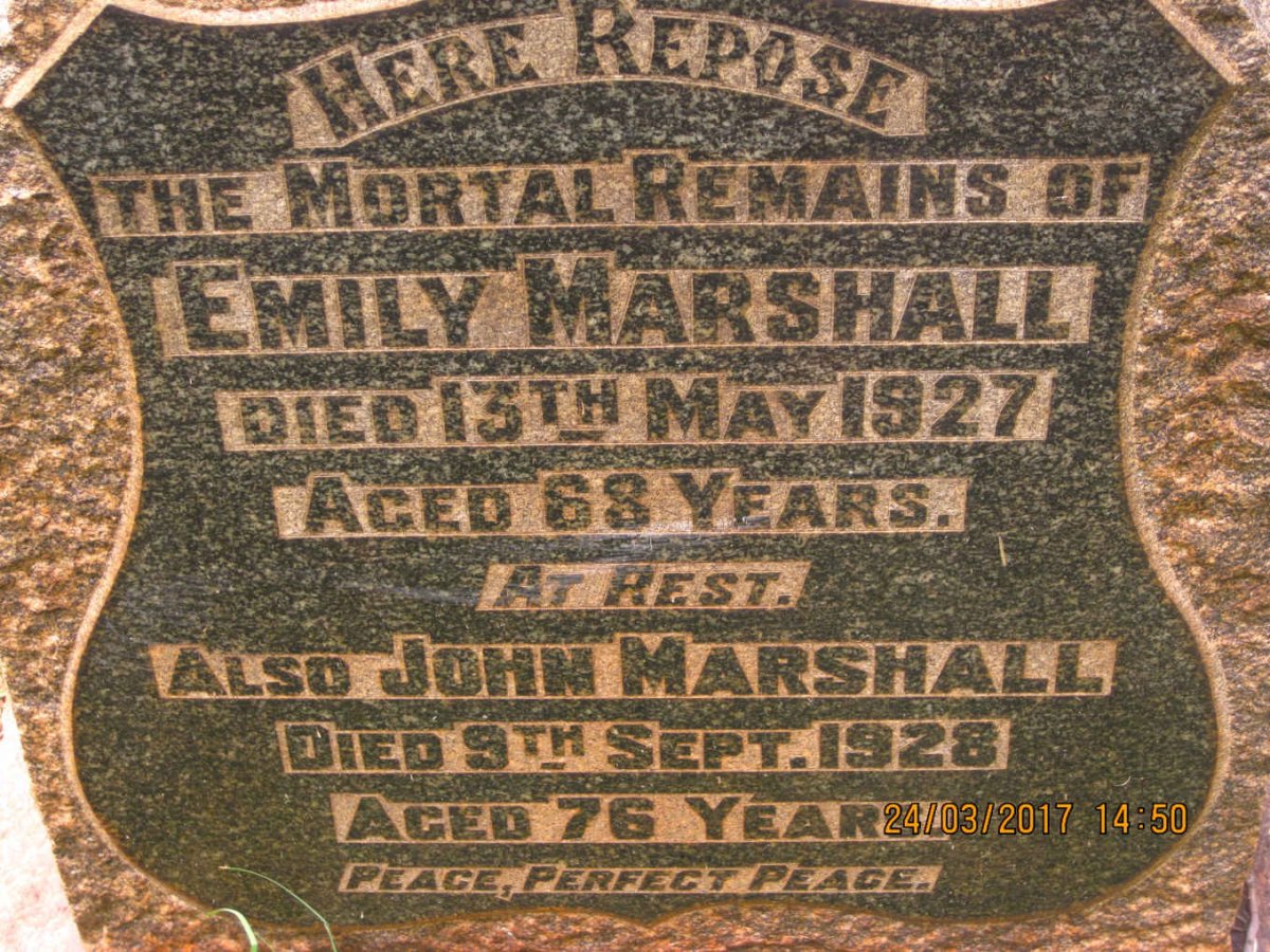MARSHALL John -1928 &amp; Emily -1927