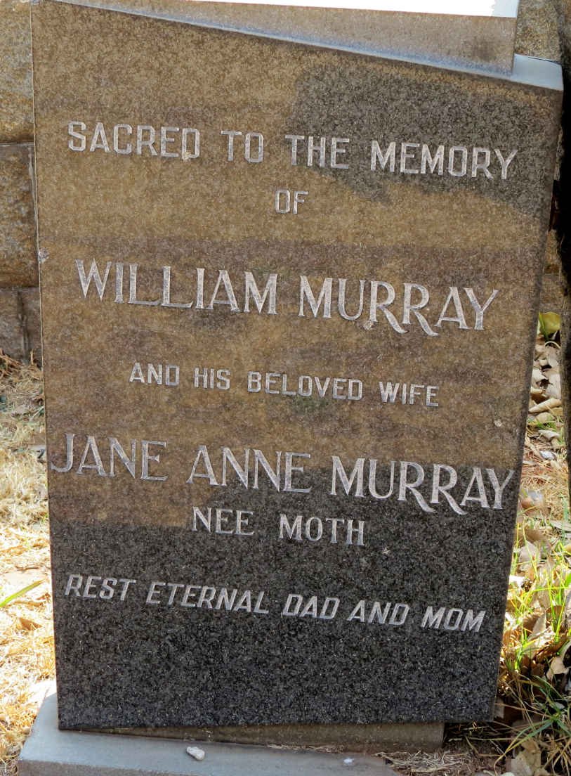 MURRAY William &amp; Jane Anne MOTH