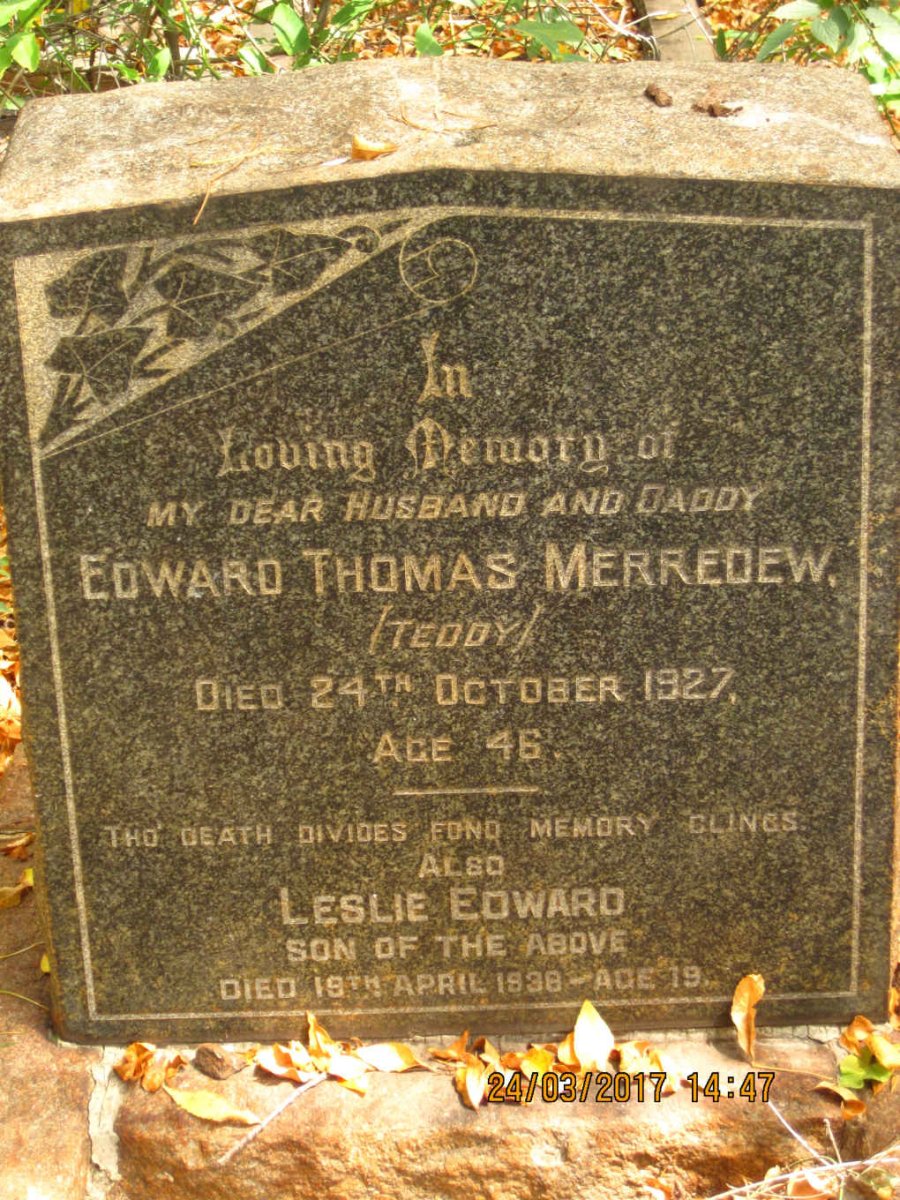 MERREDEW Edward Thomas -1927 :: MERREDEW Leslie Edward -1938