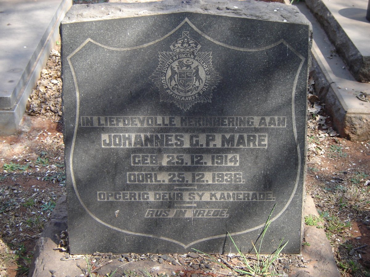 MARE Johannes G.P. 1914-1936