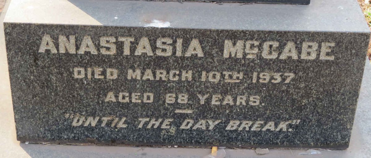 MCCABE James Henry -1923 &amp; Anastasia -1937 :: MCCABE Stasia 1894-1924