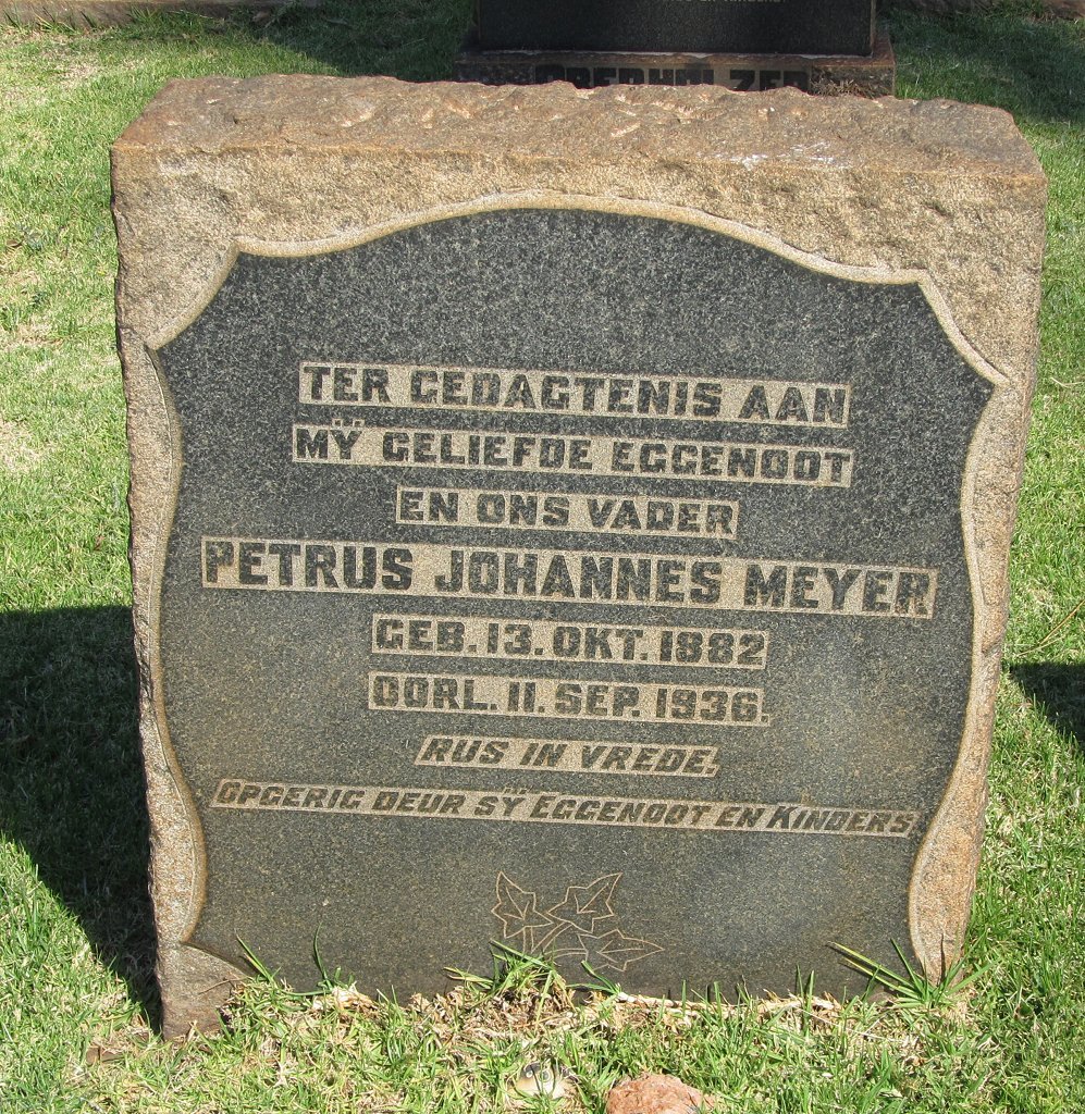 MEYER Petrus Johannes 1882-1936